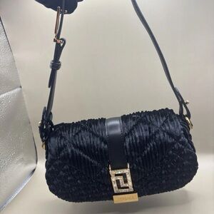 Versace Bag Greca Goddess ShoulderMini Black Crystal Size Small $1.850Authentic